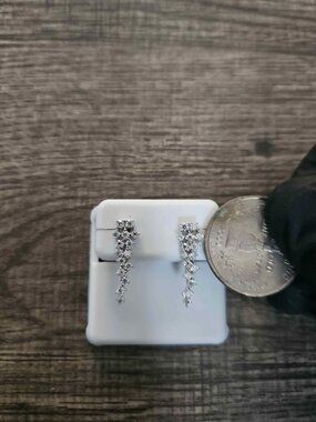 .925 Sterling Silver Premium VVS Moissanite Dangle Earrings (1.00 CTW)